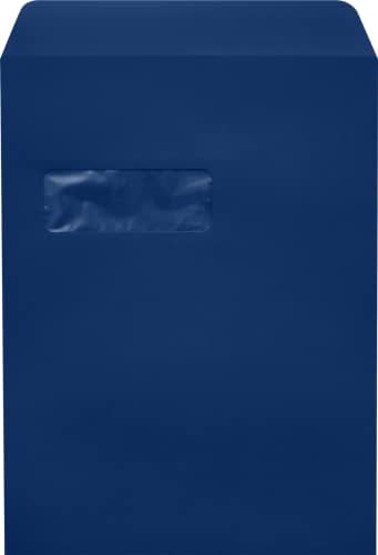 נייר זכוכית 9 איקס 12 מעטפות חלון קצה פתוחות | לְקַלֵף &מגבר; עיתונות | כחול כהה / 80 ק ג. טקסט / 500 כמות